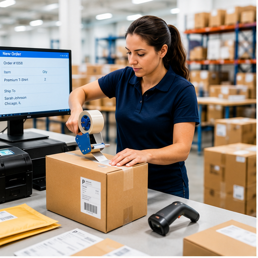 Order fulfillment warehouse floor